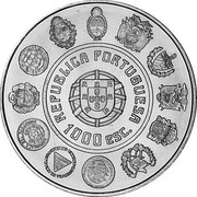 Portugal 1000 Escudos Pauliteiros Dancers 1997 KM# 704 REPUBLICA PORTUGUESA 1000 ESC. coin obverse Portugal 1000 Escudos Pauliteiros Dancers 1997 KM# 704 REPUBLICA PORTUGUESA 1000 ESC. coin obverse