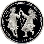 Portugal 1000 Escudos Pauliteiros Dancers 1997 Proof KM# 704a DANÇA DOS PAULITEIROS PORTUGAL 1997 INCM coin reverse Portugal 1000 Escudos Pauliteiros Dancers 1997 Proof KM# 704a DANÇA DOS PAULITEIROS PORTUGAL 1997 INCM coin reverse