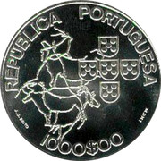 Portugal 1000 Escudos Presidency of the European Union 2000 Proof KM# 724a REPÚBLICA PORTUGUESA J.J. BRITO 1000$00 INCM coin obverse Portugal 1000 Escudos Presidency of the European Union 2000 Proof KM# 724a REPÚBLICA PORTUGUESA J.J. BRITO 1000$00 INCM coin obverse