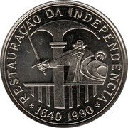 Portugal 100$00 350 Anniversary of the Restoration of Portuguese Independence 1990 KM# 651a RESTAURACÃO DA INDEPENDÊNCIA 1640 1990 coin reverse