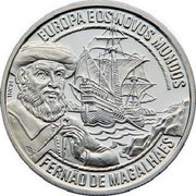 Portugal 2 1/2 ECU Explorer Ferdinand Magellan 1997 X# 57 EUROPA E OS NOVOS MUNDOS FERNÃO DE MAGALHÃES coin reverse Portugal 2 1/2 ECU Explorer Ferdinand Magellan 1997 X# 57 EUROPA E OS NOVOS MUNDOS FERNÃO DE MAGALHÃES coin reverse