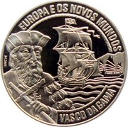 Portugal 2 1/2 ECU Explorer Vasco da Gama 1995 X# 48 EUROPA E OS NOVOS MUNDOS VASCO DA GAMA coin reverse Portugal 2 1/2 ECU Explorer Vasco da Gama 1995 X# 48 EUROPA E OS NOVOS MUNDOS VASCO DA GAMA coin reverse