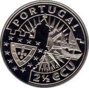 Portugal 2 1/2 ECU King Manuel I 1994 X# 33 PORTUGAL 2 1/2 ECU 1994 coin obverse Portugal 2 1/2 ECU King Manuel I 1994 X# 33 PORTUGAL 2 1/2 ECU 1994 coin obverse