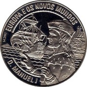 Portugal 2 1/2 ECU King Manuel I 1994 X# 33 EUROPA E OS NOVOS MUNDOS D. MANUEL I coin reverse Portugal 2 1/2 ECU King Manuel I 1994 X# 33 EUROPA E OS NOVOS MUNDOS D. MANUEL I coin reverse