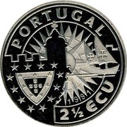 Portugal 2 1/2 ECU Prince Henry the Navigator 1991 INCM X# 21 PORTUGAL 2 1/2 ECU 1991 coin obverse Portugal 2 1/2 ECU Prince Henry the Navigator 1991 INCM X# 21 PORTUGAL 2 1/2 ECU 1991 coin obverse