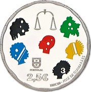 Portugal 2,5 € 40 Years of the Ombudsman 2015 Proof KM# 859a PORTUGAL 2,5€ INCM JOSÉ DE GUIMARÃES coin obverse Portugal 2,5 € 40 Years of the Ombudsman 2015 Proof KM# 859a PORTUGAL 2,5€ INCM JOSÉ DE GUIMARÃES coin obverse