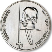 Portugal 2,5 Euro 100th Anniversary of the Army Pupils 2011 KM# 809 QUERER E PODER PORTUGAL 2011 J. V. INCM coin reverse