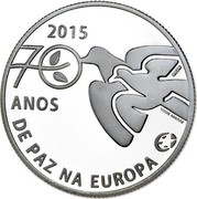 Portugal 2,50 € 70 Years of Peace in Europe 2015 Proof KM# 857a 2015 70 ANOS DE PAZ NA EUROPA INCM VICTOR SANTOS coin reverse Portugal 2,50 € 70 Years of Peace in Europe 2015 Proof KM# 857a 2015 70 ANOS DE PAZ NA EUROPA INCM VICTOR SANTOS coin reverse