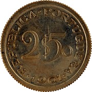 Portugal 2.50 Escudos 1961  Essai KM# Pn237 Republic REPÚBLICA PORTUGUESA 1961 2$50 coin obverse Portugal 2.50 Escudos 1961  Essai KM# Pn237 Republic REPÚBLICA PORTUGUESA 1961 2$50 coin obverse