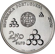 Portugal 2,50 Euro 200th Anniversary of the Torres Defence Line 2010 INCM KM# 800 REPUBLICA PORTUGUESA 2010 2,50 EURO INCM J.J. BRITO coin obverse Portugal 2,50 Euro 200th Anniversary of the Torres Defence Line 2010 INCM KM# 800 REPUBLICA PORTUGUESA 2010 2,50 EURO INCM J.J. BRITO coin obverse
