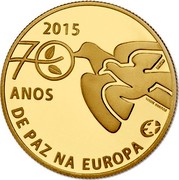 Portugal 2,50 Euro 70 Years of Peace in Europe 2015 INCM Proof KM# 857b 2015 70 ANOS DE PAZ NA EUROPA INCM VICTOR SANTOS coin reverse Portugal 2,50 Euro 70 Years of Peace in Europe 2015 INCM Proof KM# 857b 2015 70 ANOS DE PAZ NA EUROPA INCM VICTOR SANTOS coin reverse