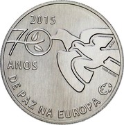 Portugal 2,50 Euro 70 Years of Peace in Europe 2015 KM# 857 2015 70 ANOS DE PAZ NA EUROPA INCM VICTOR SANTOS coin reverse Portugal 2,50 Euro 70 Years of Peace in Europe 2015 KM# 857 2015 70 ANOS DE PAZ NA EUROPA INCM VICTOR SANTOS coin reverse
