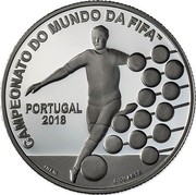 Portugal 2,50 Euro FIFA World Cup Russia 2018 INCM Proof 2,50 EURO 2018 FIFA WORLD CUP RUSSIA TM coin reverse