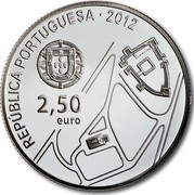 Portugal 2,50 Euro Historic Centre of Guimaraes 2012 Proof KM# 819a REPÚBLICA PORTUGUESA 2012 2,50 EURO coin obverse Portugal 2,50 Euro Historic Centre of Guimaraes 2012 Proof KM# 819a REPÚBLICA PORTUGUESA 2012 2,50 EURO coin obverse