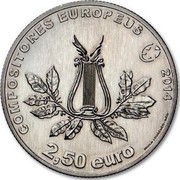 Portugal 2,50 Euro Marcos Portugal 2014 INCM COMPOSITORES EUROPEUS 2014 2,50 EURO PAULA LOURENCO INCM coin reverse Portugal 2,50 Euro Marcos Portugal 2014 INCM COMPOSITORES EUROPEUS 2014 2,50 EURO PAULA LOURENCO INCM coin reverse