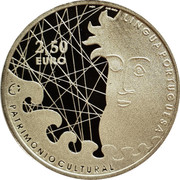 Portugal 2,50 Euro Portuguese Language 2009 Proof KM# 791a LÍNGUA PORTUGUESA PATRIMÓNIO CULTURAL INCM JOSÉ SIMÂO 2,50 EURO coin reverse Portugal 2,50 Euro Portuguese Language 2009 Proof KM# 791a LÍNGUA PORTUGUESA PATRIMÓNIO CULTURAL INCM JOSÉ SIMÂO 2,50 EURO coin reverse