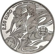 Portugal 2,50 Euro UEFA EURO 2020 CHAMPIONSHIP 2020 INCM proof 2,50 EURO CASA DA MOEDA – ANDRÉ CARRILHO coin obverse Portugal 2,50 Euro UEFA EURO 2020 CHAMPIONSHIP 2020 INCM proof 2,50 EURO CASA DA MOEDA – ANDRÉ CARRILHO coin obverse