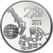 Portugal 2,50 Euro University of Coimbra 2014 Proof KM# 846a 2014 2,50 EURO PORTUGAL coin obverse Portugal 2,50 Euro University of Coimbra 2014 Proof KM# 846a 2014 2,50 EURO PORTUGAL coin obverse