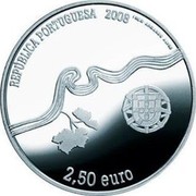 Portugal 2,50 Euro World Heritage - Alto Douro 2008 Proof KM# 825a REPÚBLICA PORTUGUESA 2008 INCM ARMANDO ALVES 2,50 EURO coin obverse
