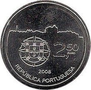 Portugal 2,50 Euro World Heritage - Porto 2008 KM# 824 2,50 EURO 2008 REPÚBLICA PORTUGUESA coin obverse