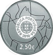 Portugal 2,50 € World Heritage - Coa Valley 2010 INCM Proof KM# 801a INCM A.MARINHO REPÚBLICA PORTUGUESA 2010 2,50€ coin obverse Portugal 2,50 € World Heritage - Coa Valley 2010 INCM Proof KM# 801a INCM A.MARINHO REPÚBLICA PORTUGUESA 2010 2,50€ coin obverse