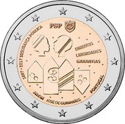 Portugal 2 Euro 150 Years of Public Security 2017 INCM KM# 872.1 1867 - 2017 SEGURANÇA PÚBLICA PSP DIREITOS LIBERDADES GARANTIAS INCM JOSÉ DE GUIMARÃES PORTUGAL coin obverse Portugal 2 Euro 150 Years of Public Security 2017 INCM KM# 872.1 1867 - 2017 SEGURANÇA PÚBLICA PSP DIREITOS LIBERDADES GARANTIAS INCM JOSÉ DE GUIMARÃES PORTUGAL coin obverse