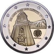 Portugal 2 Euro 250th Anniversary of Oporto Clerigos Tower 2013 KM# 848 250 ANOS TORRE DOS CLÉRIGOS 2013 PORTUGAL INCM HUGO MACIEL coin obverse Portugal 2 Euro 250th Anniversary of Oporto Clerigos Tower 2013 KM# 848 250 ANOS TORRE DOS CLÉRIGOS 2013 PORTUGAL INCM HUGO MACIEL coin obverse