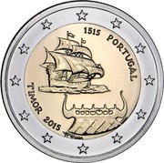 Portugal 2 Euro 500th Anniversary of the First Contact with Timor 2015 KM# 849 1515 PORTUGAL TIMOR 2015 INCM coin obverse Portugal 2 Euro 500th Anniversary of the First Contact with Timor 2015 KM# 849 1515 PORTUGAL TIMOR 2015 INCM coin obverse
