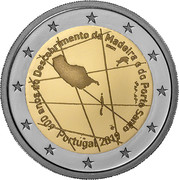 Portugal 2 Euro (600th Anniversary of the Discovery of the Madeira Archipelago) INCM 600 ANOS DO DESCOBRIMENTO DA MADEIRA E DE PORTO SANTO PORTUGAL 2019 coin obverse