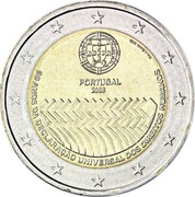 Portugal 2 Euro 60th Anniversary of Universal Declaration of Human Rights 2008 KM# 784 PORTUGAL 2008 60 ANOS DA DECLARAÇÃO UNIVERSAL DOS DIREITOS HUMANOS ESC. J. DUARTE INCM coin obverse Portugal 2 Euro 60th Anniversary of Universal Declaration of Human Rights 2008 KM# 784 PORTUGAL 2008 60 ANOS DA DECLARAÇÃO UNIVERSAL DOS DIREITOS HUMANOS ESC. J. DUARTE INCM coin obverse
