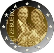 Luxembourg 2 Euro Birth of Prince Charles. Hologram version 2020 H LUXEMBOURG S.A.R. DE PRËNZ CHARLES 10.05.2020 coin obverse Luxembourg 2 Euro Birth of Prince Charles. Hologram version 2020 H LUXEMBOURG S.A.R. DE PRËNZ CHARLES 10.05.2020 coin obverse