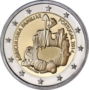 Portugal 2 Euro International Year Of Family Farming 2014 KM# 839 AGRICULTURA FAMILIAR PORTUGAL 2014 INCM H. BATISTA coin obverse Portugal 2 Euro International Year Of Family Farming 2014 KM# 839 AGRICULTURA FAMILIAR PORTUGAL 2014 INCM H. BATISTA coin obverse