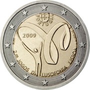 Portugal 2 Euro Lusophony Games 2009 KM# 786 PORTUGAL 2.OS JOGOS DA LUSOFONIA LISBOA 2009 INCM J.AURÉLIO coin obverse Portugal 2 Euro Lusophony Games 2009 KM# 786 PORTUGAL 2.OS JOGOS DA LUSOFONIA LISBOA 2009 INCM J.AURÉLIO coin obverse