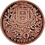 Portugal 20 Centavos Pattern ND  Essai 20 CENTAVOS coin reverse Portugal 20 Centavos Pattern ND  Essai 20 CENTAVOS coin reverse