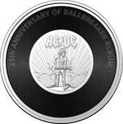 Australia 20 Cents 25th Anniversary of Album Ballbreaker 2021 25TH ANNIVERSARY OF BALLBREAKER ALBUM coin reverse Australia 20 Cents 25th Anniversary of Album Ballbreaker 2021 25TH ANNIVERSARY OF BALLBREAKER ALBUM coin reverse