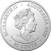 Australia 20 Cents 45th Anniversary of Album T.N.T 2021 ELIZABETH II AUSTRALIA 2021 20 CENTS coin obverse Australia 20 Cents 45th Anniversary of Album T.N.T 2021 ELIZABETH II AUSTRALIA 2021 20 CENTS coin obverse