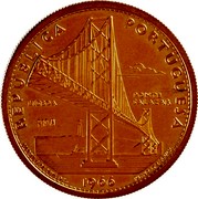 Portugal 20 Escudos Salazar Bridge. Pattern 1966  Essai REPUBLICA PORTUGUESA LISBOA PONTE SALAZAR PROVA 1966 MARTINS BARATA DEL. M. NORTE SCULP. coin obverse Portugal 20 Escudos Salazar Bridge. Pattern 1966  Essai REPUBLICA PORTUGUESA LISBOA PONTE SALAZAR PROVA 1966 MARTINS BARATA DEL. M. NORTE SCULP. coin obverse