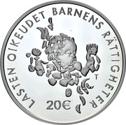 Finland 20 Euro 100 Years of The Mannerheim League for Child Welfare 2020 LASTEN OIKEUDET BARNENS RÄTTIGHETER 20€ coin obverse