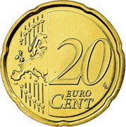 Portugal 20 Euro Cent Second Map 2009 KM# 764 20 EURO CENT LL coin reverse Portugal 20 Euro Cent Second Map 2009 KM# 764 20 EURO CENT LL coin reverse