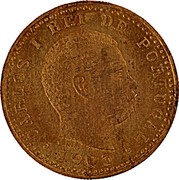 Portugal 20 Reis Carlos I pattern 1903  CARLOS I REI DE PORTUGAL V.ALVES 1903 coin obverse Portugal 20 Reis Carlos I pattern 1903  CARLOS I REI DE PORTUGAL V.ALVES 1903 coin obverse