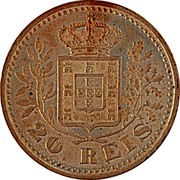 Portugal 20 Reis Carlos I 1903  20 REIS coin reverse Portugal 20 Reis Carlos I 1903  20 REIS coin reverse
