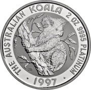 Australia 200 Dollars Australian Koala 1997 In Sets only KM# 196 2 OZ 9995 PLATINUM THE AUSTRALIAN KOALA coin reverse Australia 200 Dollars Australian Koala 1997 In Sets only KM# 196 2 OZ 9995 PLATINUM THE AUSTRALIAN KOALA coin reverse