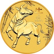 Australia 200 Dollars Year of the Ox 2021 P UNC 牛 OX 2021 IJ coin reverse Australia 200 Dollars Year of the Ox 2021 P UNC 牛 OX 2021 IJ coin reverse