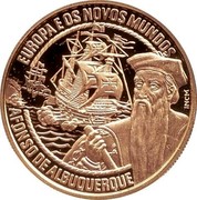 Portugal 200 ECU Albuquerque 1998 X# 63 EUROPA E OS NOVOS MUNDOS AFONSO DE ALBUQUERQUE coin reverse