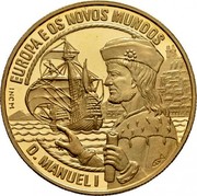 Portugal 200 ECU Manuel I 1994 X# 35 EUROPA E OS NOVOS MUNDOS D. MANUEL I coin reverse