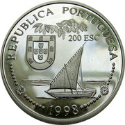 Portugal 200 Esc 500th Anniversary of the Discovery of India 1998 KM# 712a REPUBLICA PORTUGUESA 1998 200 ESC coin obverse Portugal 200 Esc 500th Anniversary of the Discovery of India 1998 KM# 712a REPUBLICA PORTUGUESA 1998 200 ESC coin obverse