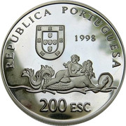 Portugal 200 Esc 500th Anniversary of the Discovery of Mozambique 1998 KM# 711a REPUBLICA PORTUGUESA 1998 200 ESC coin obverse Portugal 200 Esc 500th Anniversary of the Discovery of Mozambique 1998 KM# 711a REPUBLICA PORTUGUESA 1998 200 ESC coin obverse