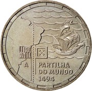 Portugal 200 Esc 500th Anniversary of the Division of the World Treaty 1994 KM# 672 A PARTILHA DO MUNDO 1494 coin reverse Portugal 200 Esc 500th Anniversary of the Division of the World Treaty 1994 KM# 672 A PARTILHA DO MUNDO 1494 coin reverse