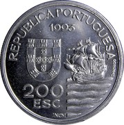 Portugal 200 Esc Daimios of Omura 1993 KM# 667 REPUBLICA PORTUGUESA 1993 200 ESC S.MACHADO INCM coin obverse Portugal 200 Esc Daimios of Omura 1993 KM# 667 REPUBLICA PORTUGUESA 1993 200 ESC S.MACHADO INCM coin obverse