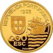 Portugal 200 Esc Daimios of Omura 1993 Proof KM# 667b REPUBLICA PORTUGUESA 1993 200 ESC S.MACHADO J INCM coin obverse Portugal 200 Esc Daimios of Omura 1993 Proof KM# 667b REPUBLICA PORTUGUESA 1993 200 ESC S.MACHADO J INCM coin obverse